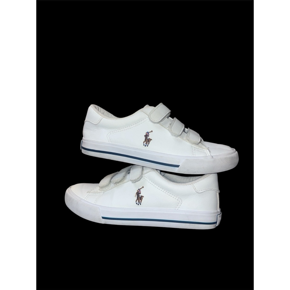 🏷️ Polo Ralph Lauren Boys Blue and White slip on Sneakers Size 1 - Picture 6 of 10